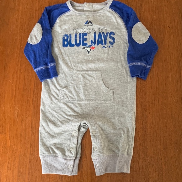 Majestic Other - 🫐3/$30 Majestic Toronto Blue Jays Gray Baby Romper size 6-9m
